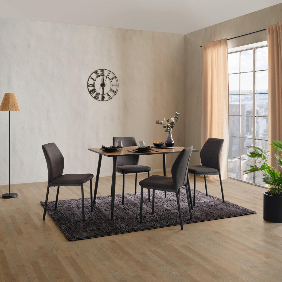 Masa TOM - culoare natur/negru, Konventionell, metal/material pe bază de lemn (120/76/80cm) - Based