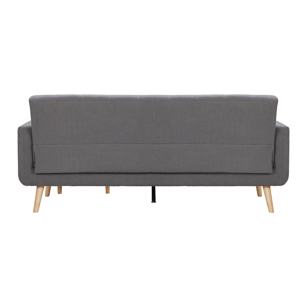 Ecksofa Dunkelgrau "Tamara" - Dunkelgrau/Naturfarben, Modern, Holz/Textil (196/82/143cm) - Bessagi Home