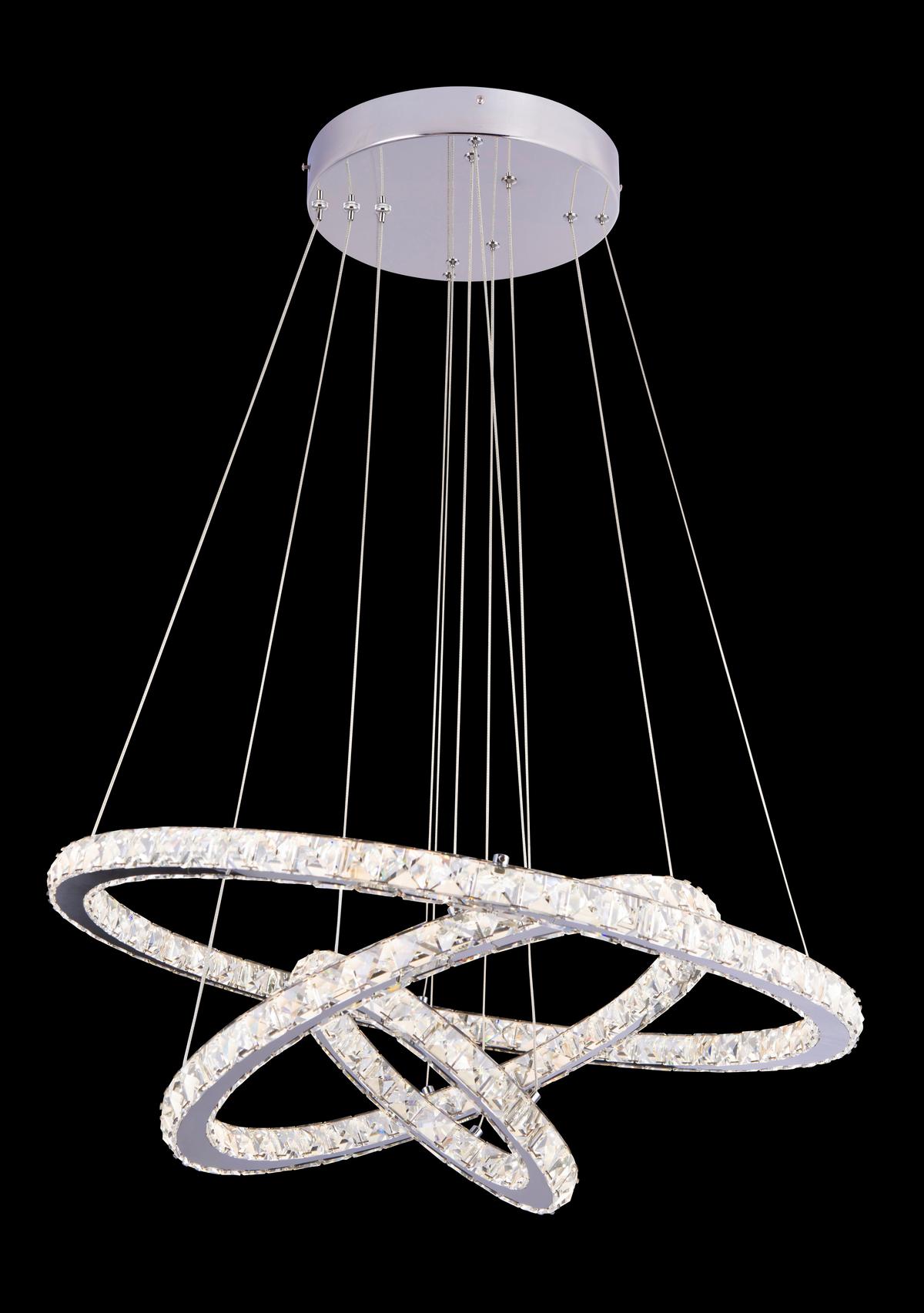 Viseča Led-svetilka Lori, S Sijalko - barve kroma/prozorno, Konvencionalno, kovina/steklo (70/120cm)