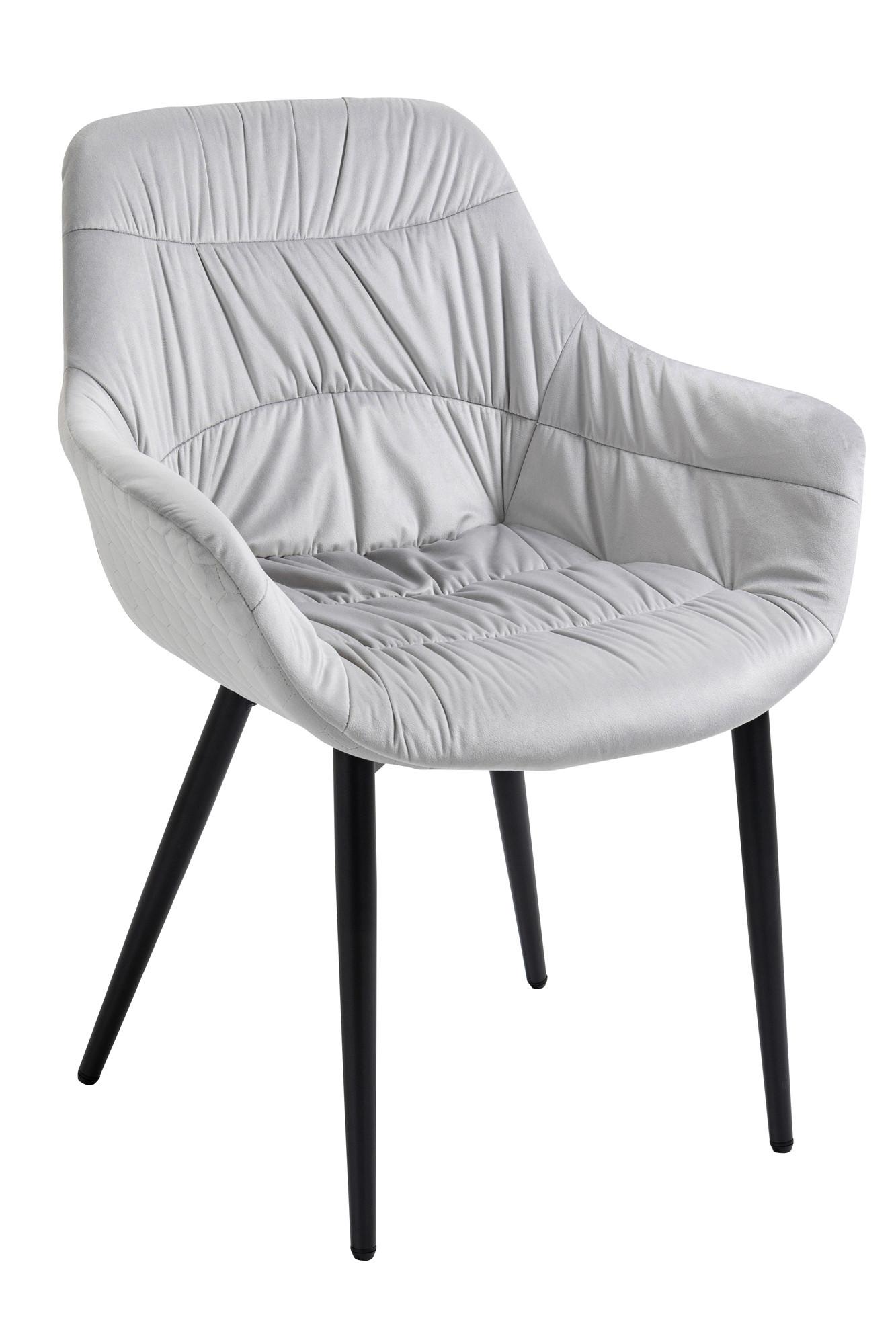 Naslanjač Samt, Svetlo Siva - črna/svetlo siva, Moderno, kovina/tekstil (63/81,5/61cm) - Livetastic