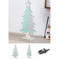 LED-Dekoleuchte Tanne Weiß max. 6 Watt - Chromfarben/Weiß, Design, Kunststoff (31,5/12/60cm) - Mömax