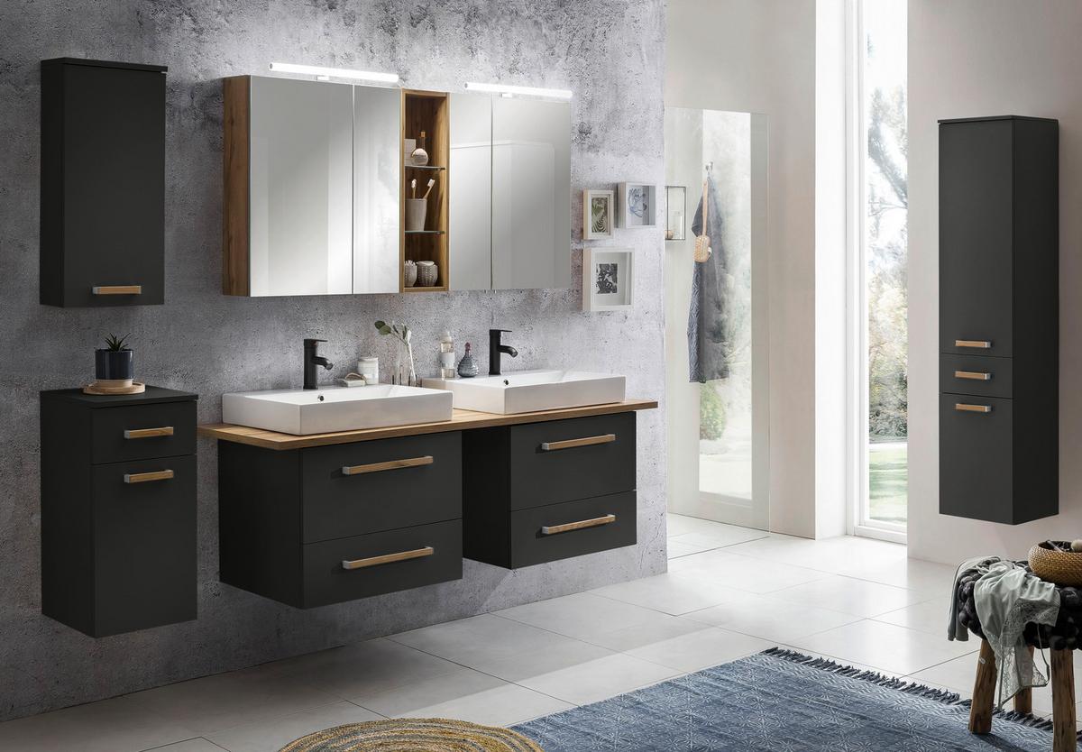 Spodnja Omarica Duo, Antracit - antracit, Konvencionalno, leseni material (32,7/67/35,3cm) - Stylife