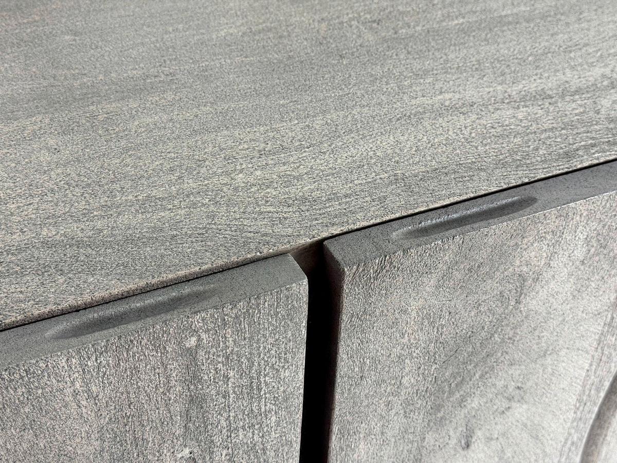 Nizka Omarica Akazie, Siva - barve kroma/siva, Design, kovina/les (160/56/46cm) - MID.YOU