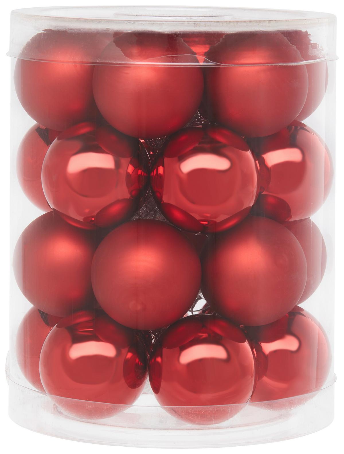 Christbaumkugel Anna I in diversen Farben - Hellrosa/Rot, KONVENTIONELL, Glas (3cm) - Mömax