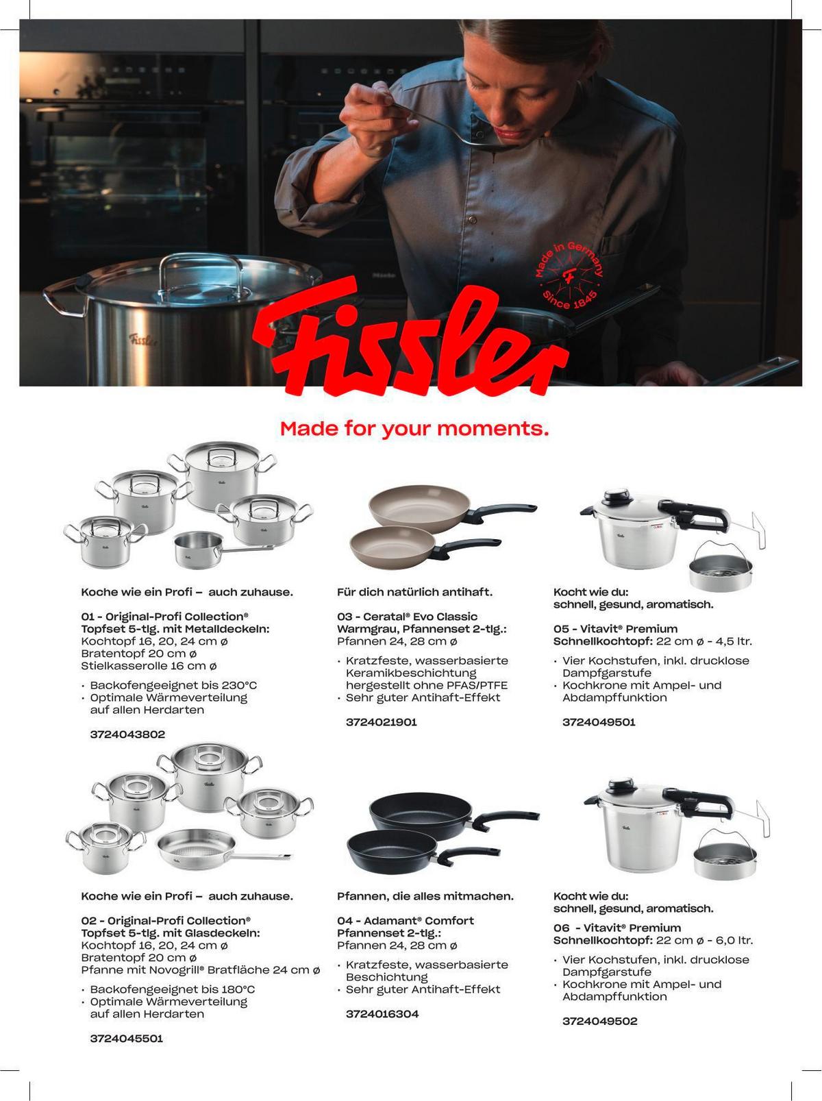 ZESTAW GARNKÓW 084-128-05-000/0 FISSLER - kolor srebrny, Design, metal - Fissler