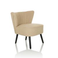 Naslanjač Maniso, Bež - črna/bež, Moderno, tekstil/les (72/77/65cm) - MID.YOU