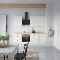 Küchenblock Cascada High m. Geräten Weiß - Eichefarben/Schwarz, MODERN, Holzwerkstoff/Metall (240cm) - Nobilia