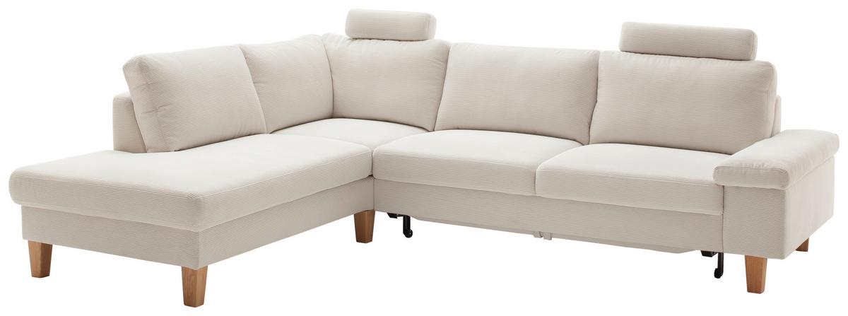 Wohnlandschaft Corvara 2.0 - Weiss/Eichefarben, Konventionell, Holz/Holzwerkstoff (220/86/286cm) - Premium Living