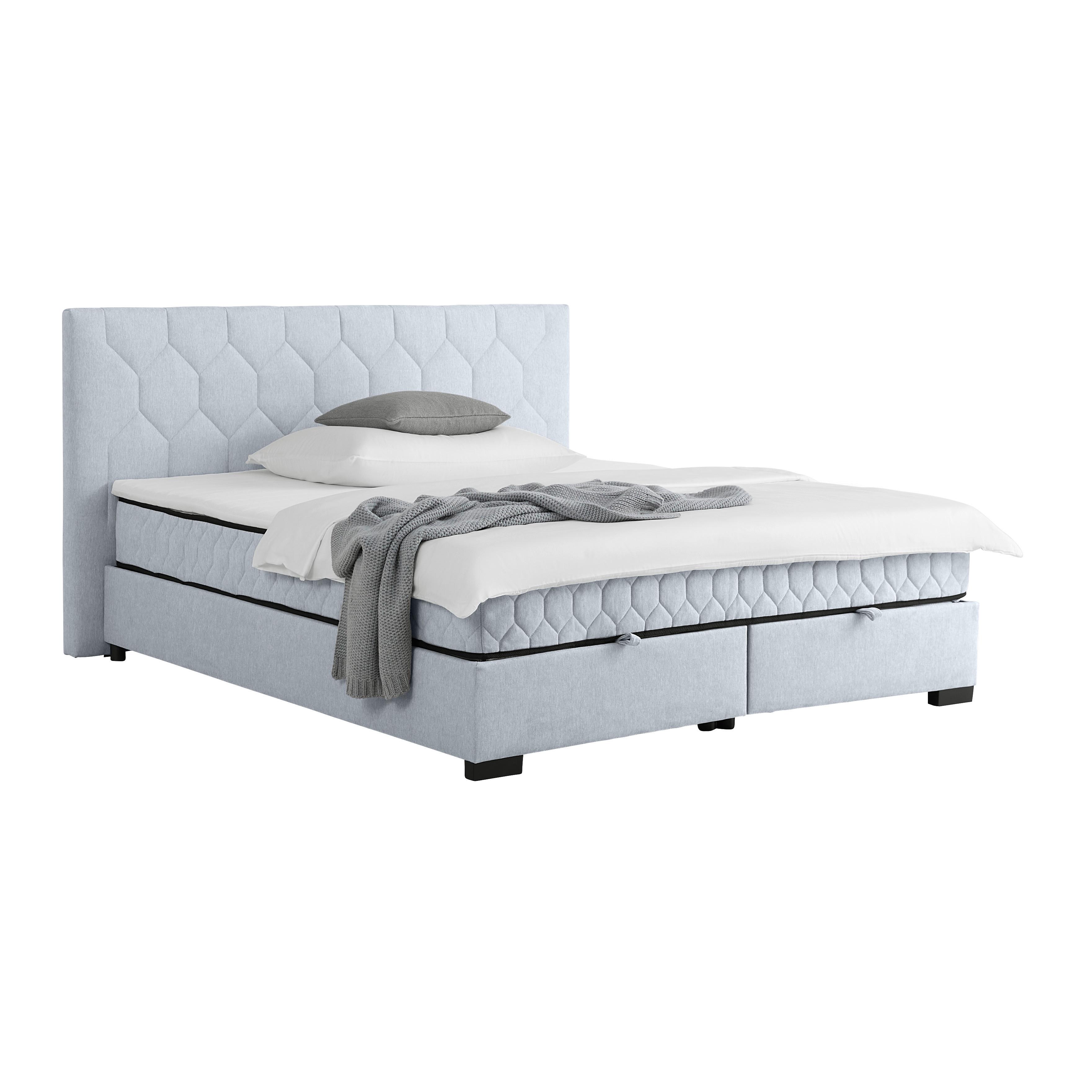 Postelja Z Vzmetnico Maya, Siva, 180x200 - siva/črna, Konvencionalno, umetna masa/tekstil (180/200cm) - Mömax