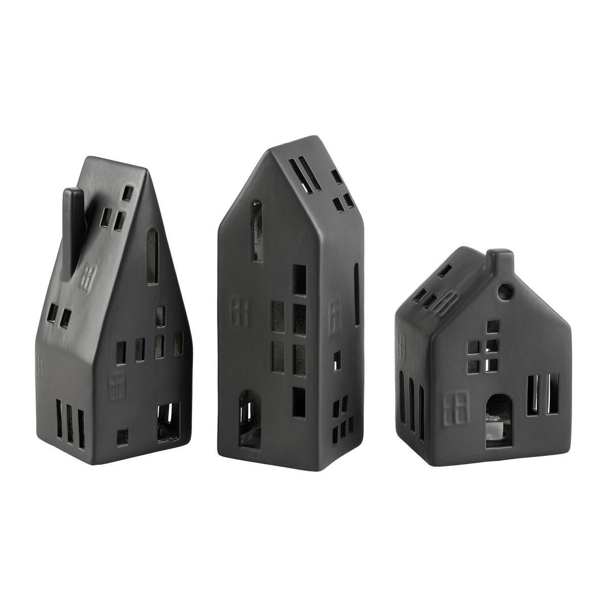 Dekohaus Luna Schwarz - Schwarz, KONVENTIONELL, Keramik (10/13,8/7cm) - Mömax