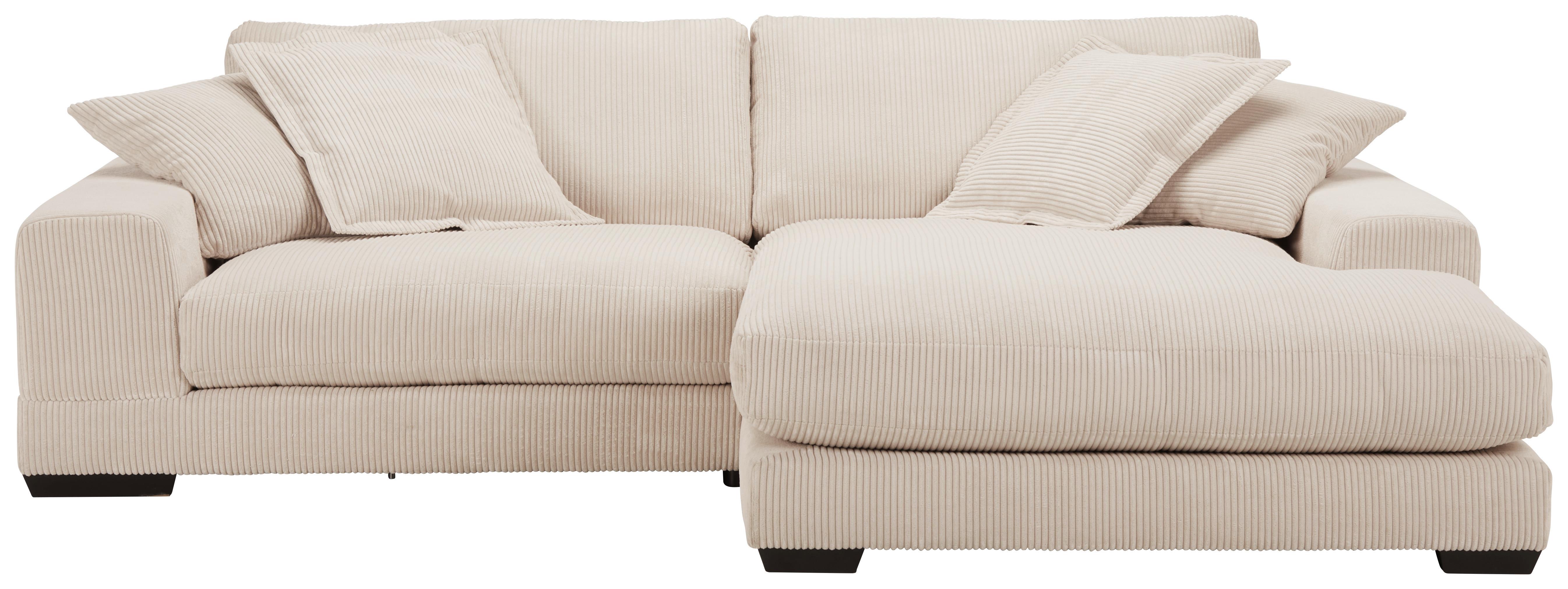 Ecksofa in Beige - Weiss/Beige, Modern, Holz/Kunststoff (280/190cm) - Modern Living