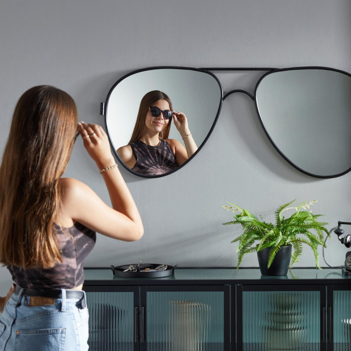 miroir in Schwarz - Glas/Holzwerkstoff (118/46/3cm) - Mömax