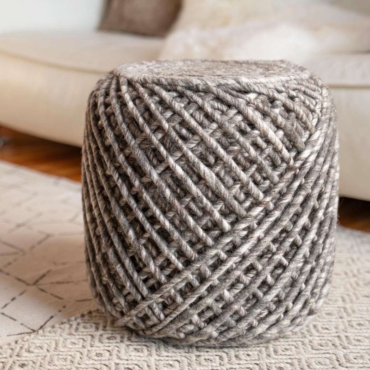 Pouf Pouf Royal - Taupe, Trend, Textil (40/40cm) - Novel
