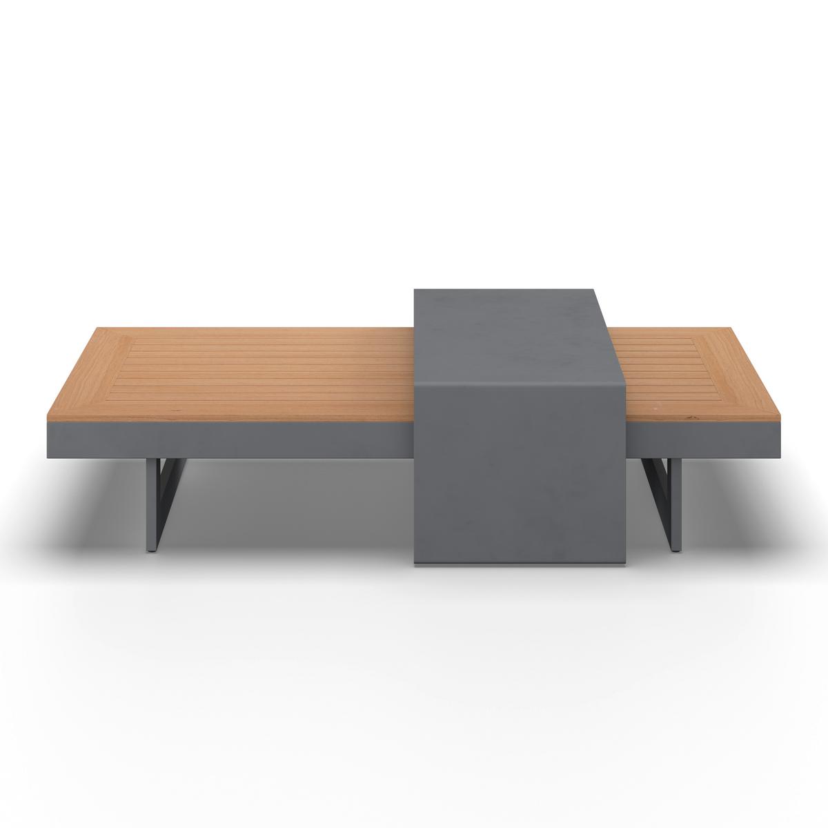 Loungegarnitur Sabrina Grau Metall/Outdoorstoff +Abdeckung - Dunkelgrau/Naturfarben, MODERN, Kunststoff/Textil (232/79/78cm) - Bessagi Garden