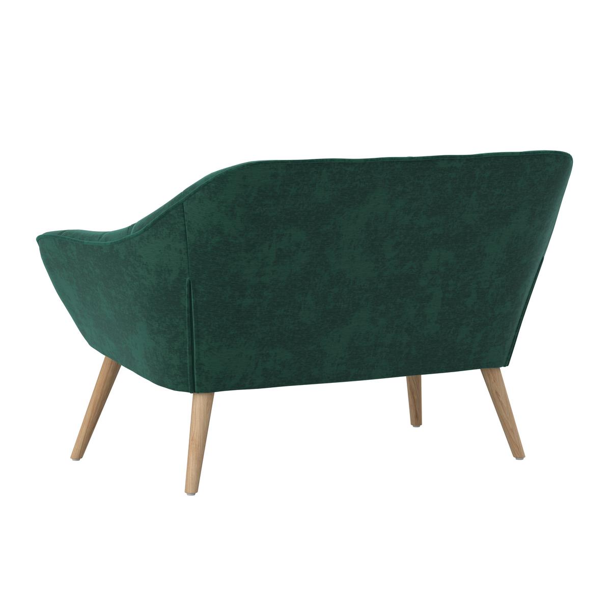SOFA DWUOSOBOWA MONIQUE - zielony/kolor naturalny, Modern, metal/drewno (126/74/76cm) - Bessagi Home