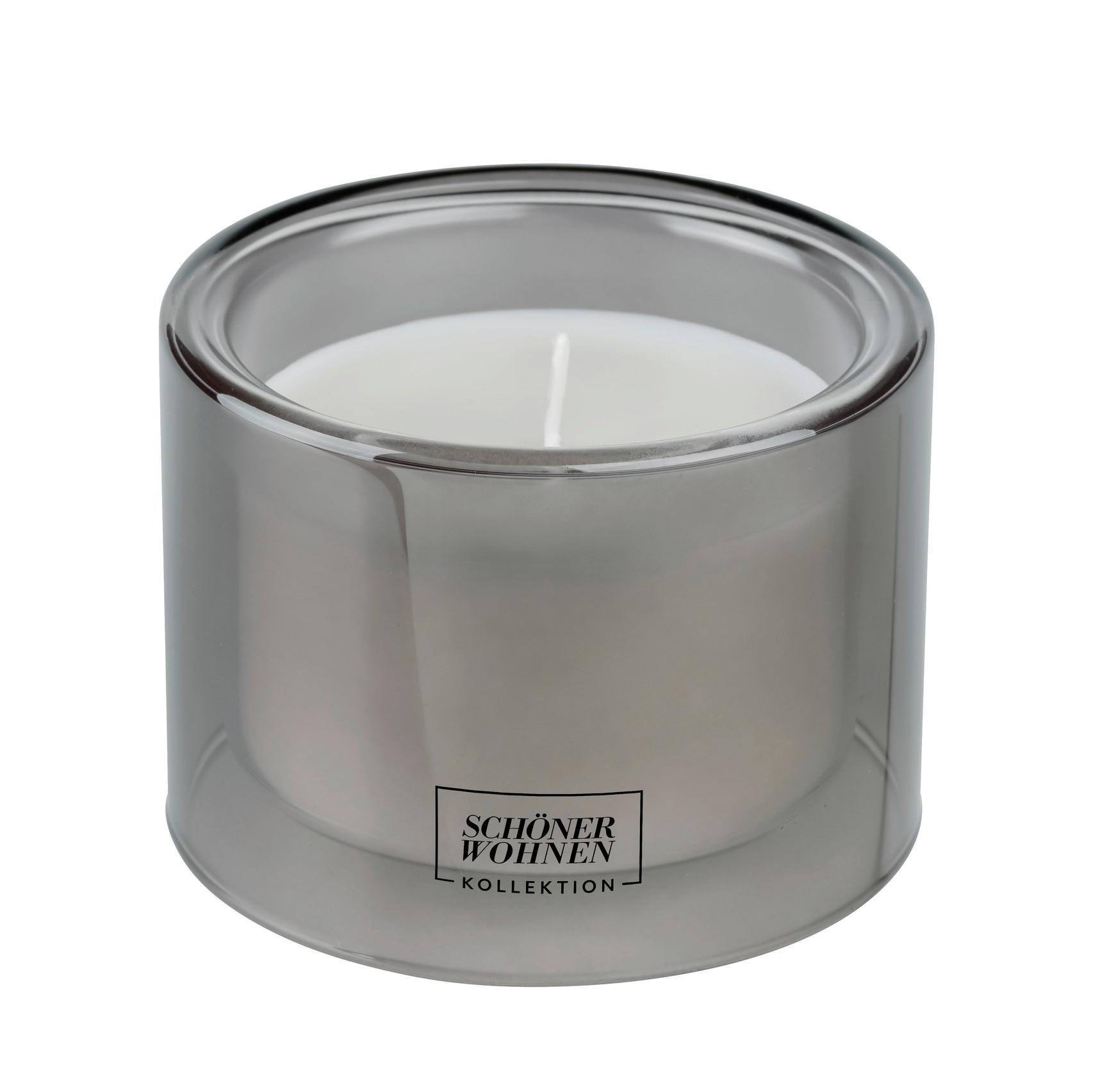 Duftkerze Schöner Wohnen-Kollektion Grau - Rot/Grau, Design, Glas (9,5/7cm) - Schöner Wohnen
