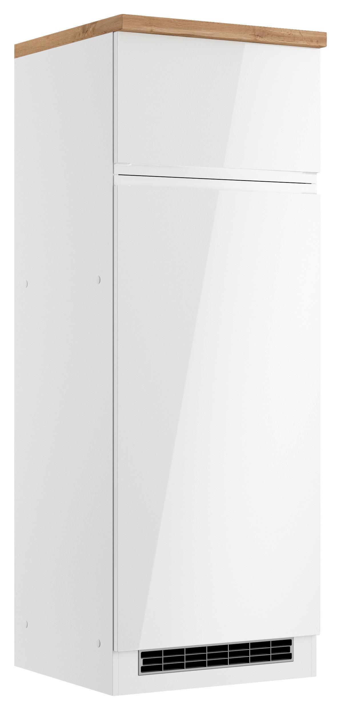 Geräteumbauschrank Monza ca. 60x166 cm Weiß/Eiche - Weiß Hochglanz/Eiche Wotan, LIFESTYLE, Holzwerkstoff (60/166/60cm) - Held