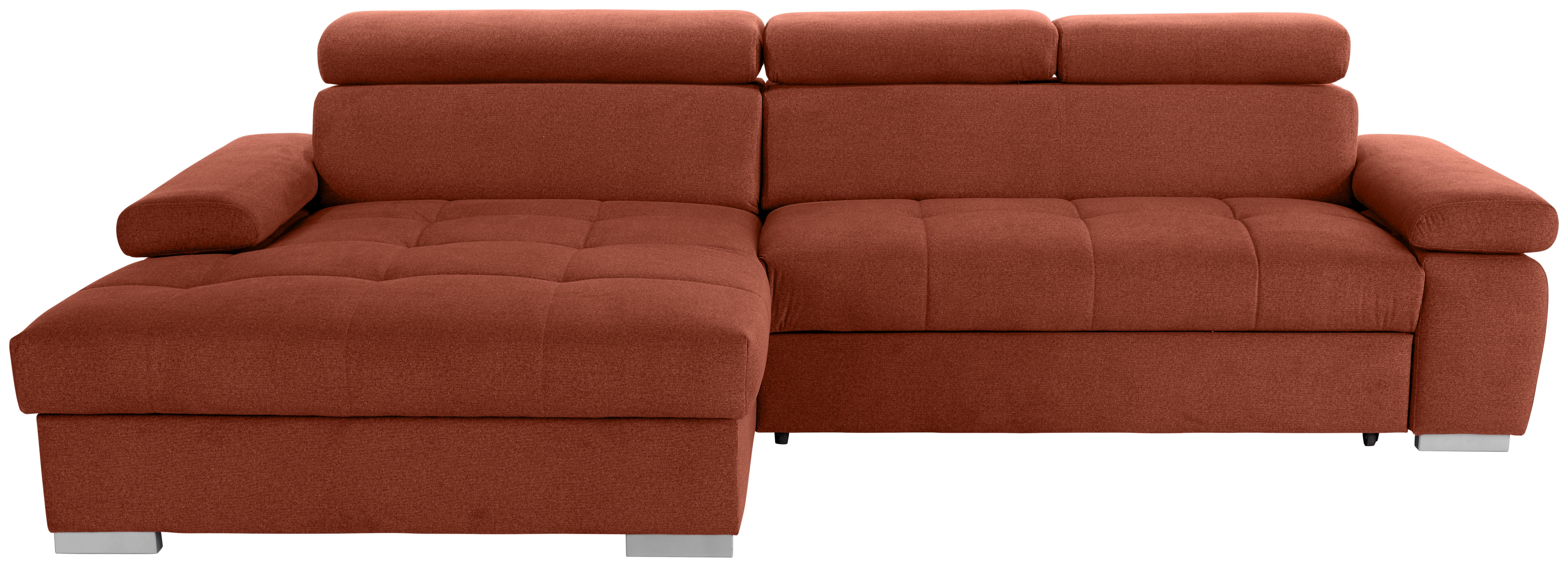 Kutna Garnitura Perry - boje hrđe/srebrne boje, Design, tekstil/drvo (183/292cm) - Modern Living