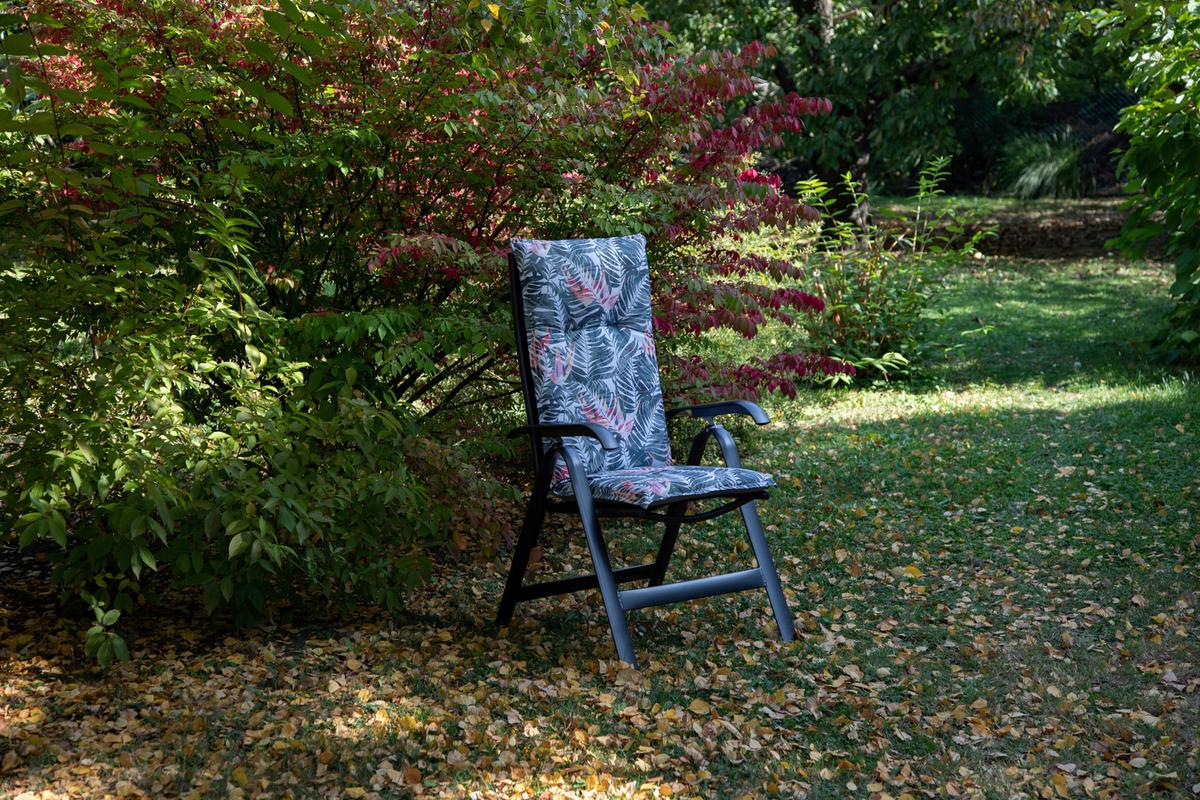 Hochlehner Auflagen Tamky 2er- Set ca. 118x46 cm Grau/Rot - Grau, Basics, Textil (118/46/8cm) - Gardenson