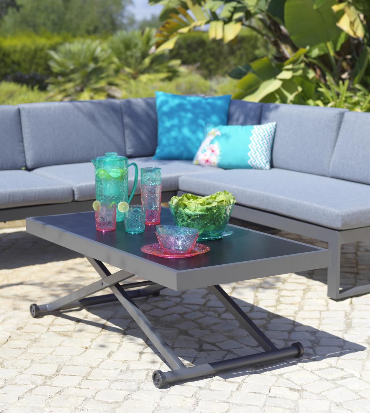 Loungegarnitur-Set Moskau Anthrazit/Grau - Anthrazit/Grau, Modern, Glas/Textil (200/213/62cm) - Mömax