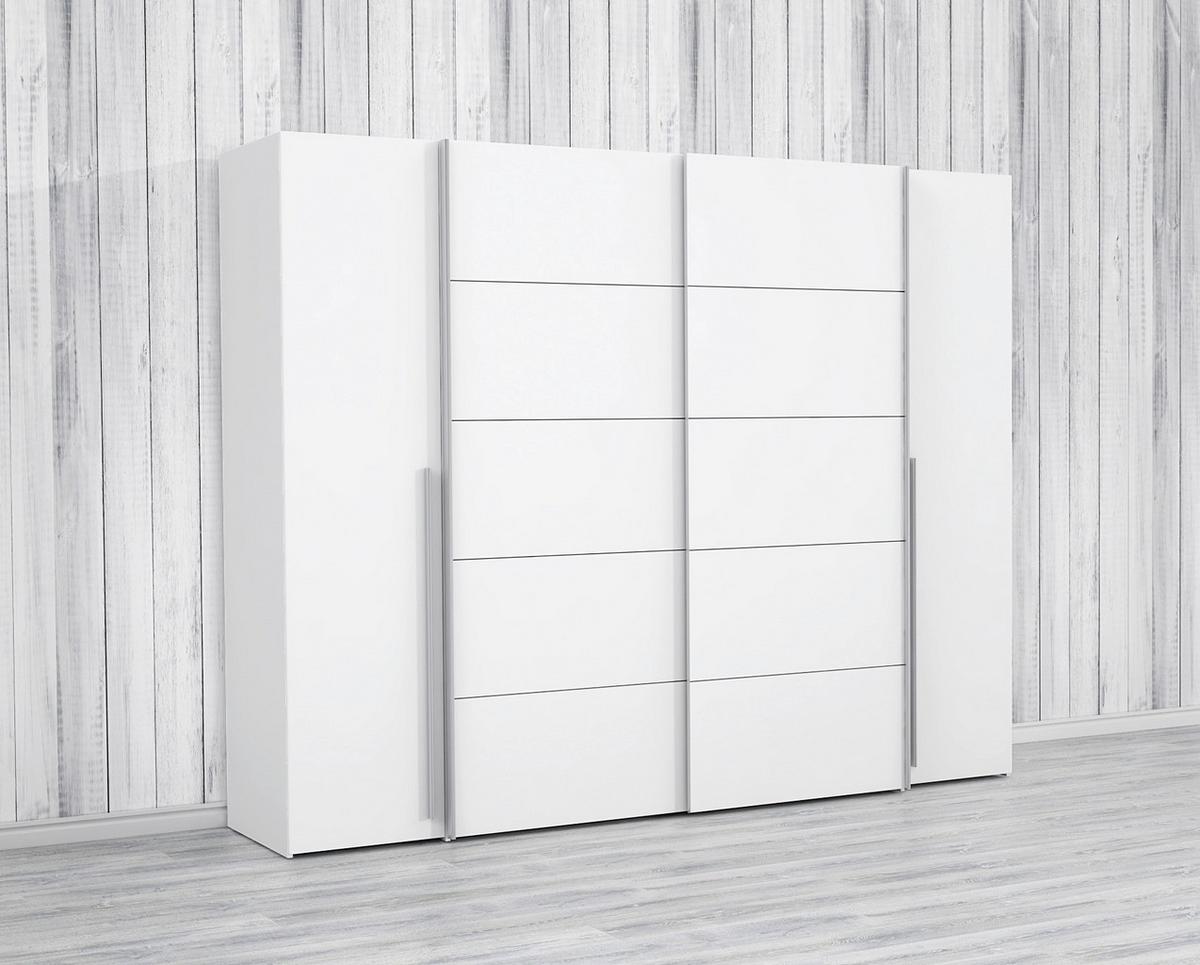 Omara Za Oblačila Narago, Bela - bela/barve aluminija, Moderno, kovina/umetna masa (270/210/61cm) - MID.YOU