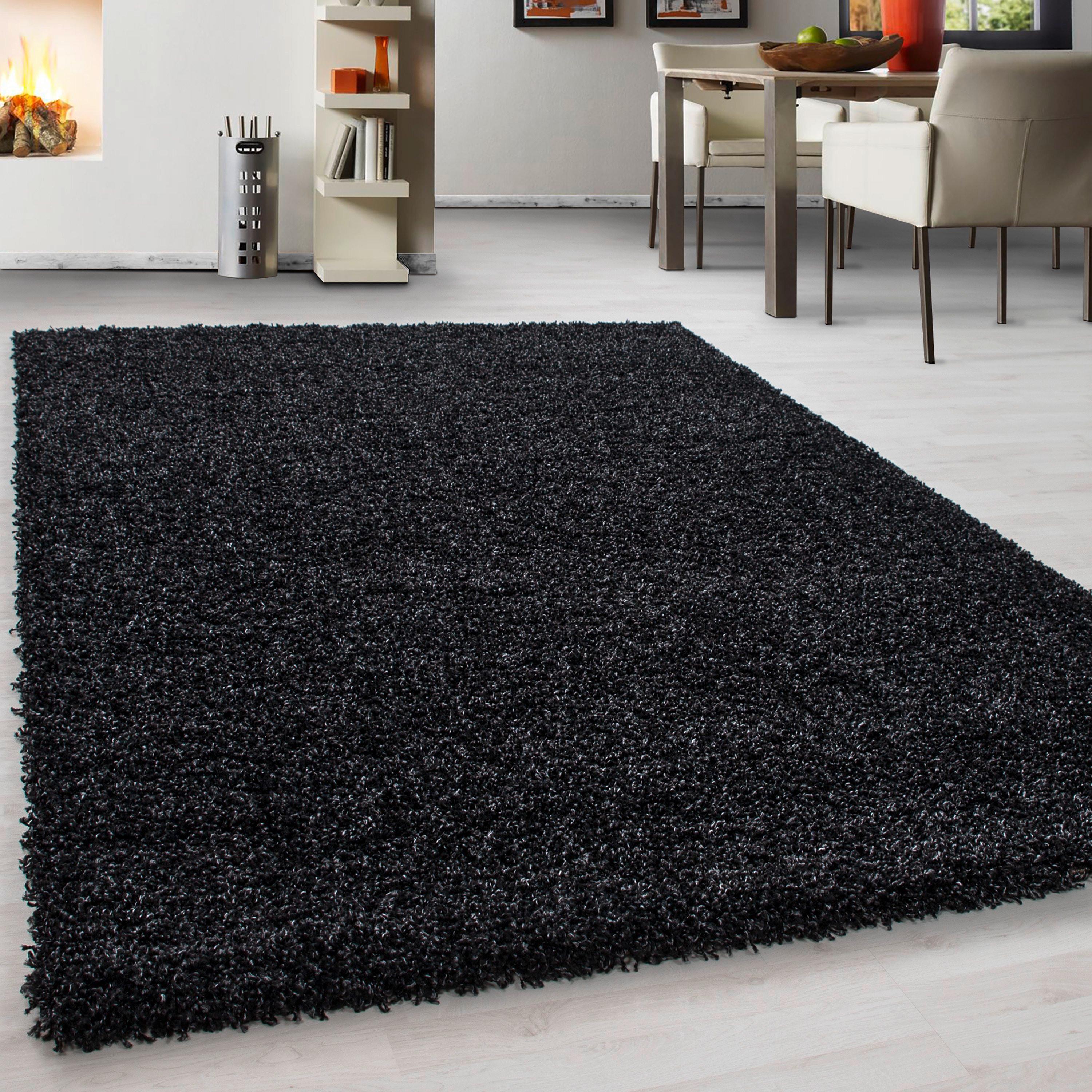 Hochflorteppich Life Anthrazit ca. 80x250cm - Anthrazit, KONVENTIONELL, Textil (80/250cm) - Novel