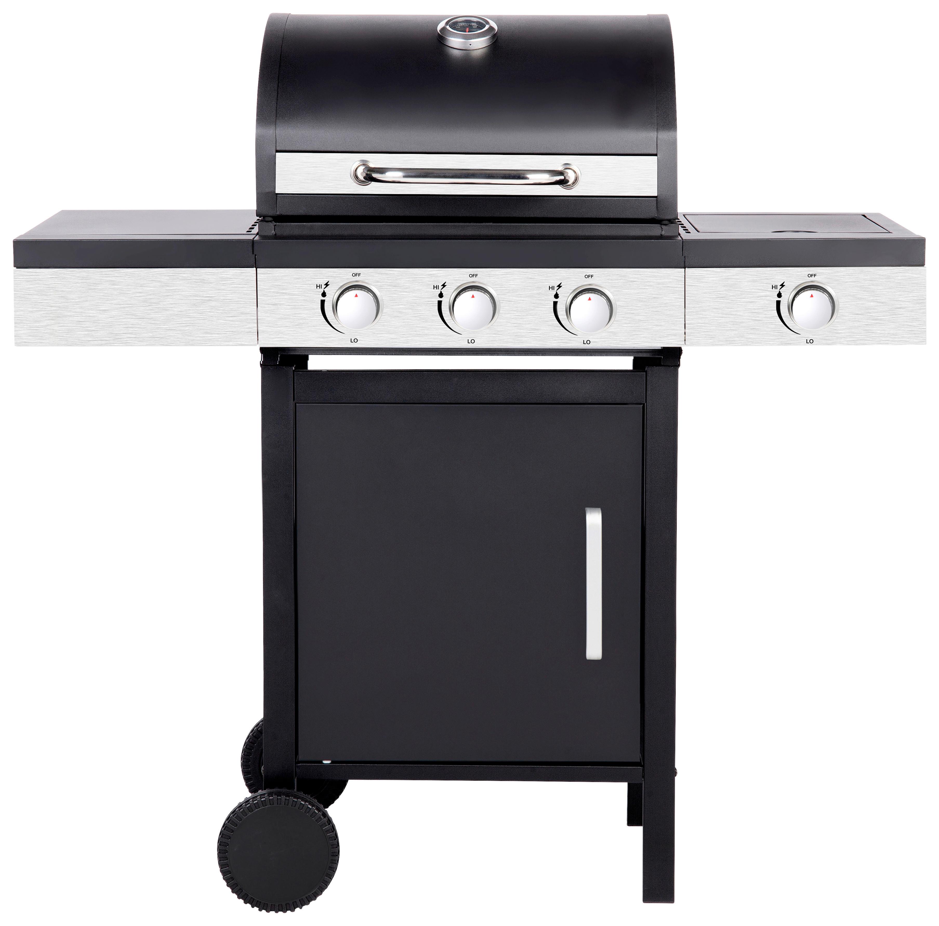 Gasgrill Jürgen Schwarz - Schwarz, KONVENTIONELL, Kunststoff/Metall (110/110/53cm) - Mömax