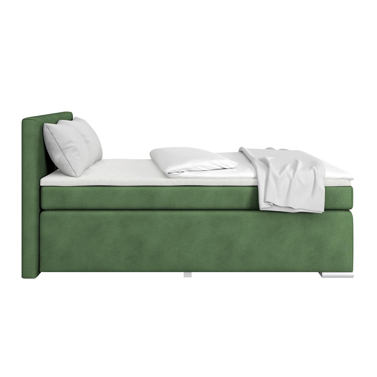 Boxspring Krevet Mira - srebrne boje/tamno zelena, Konvencionalno, drvo/tekstil (120/200cm) - Best Price