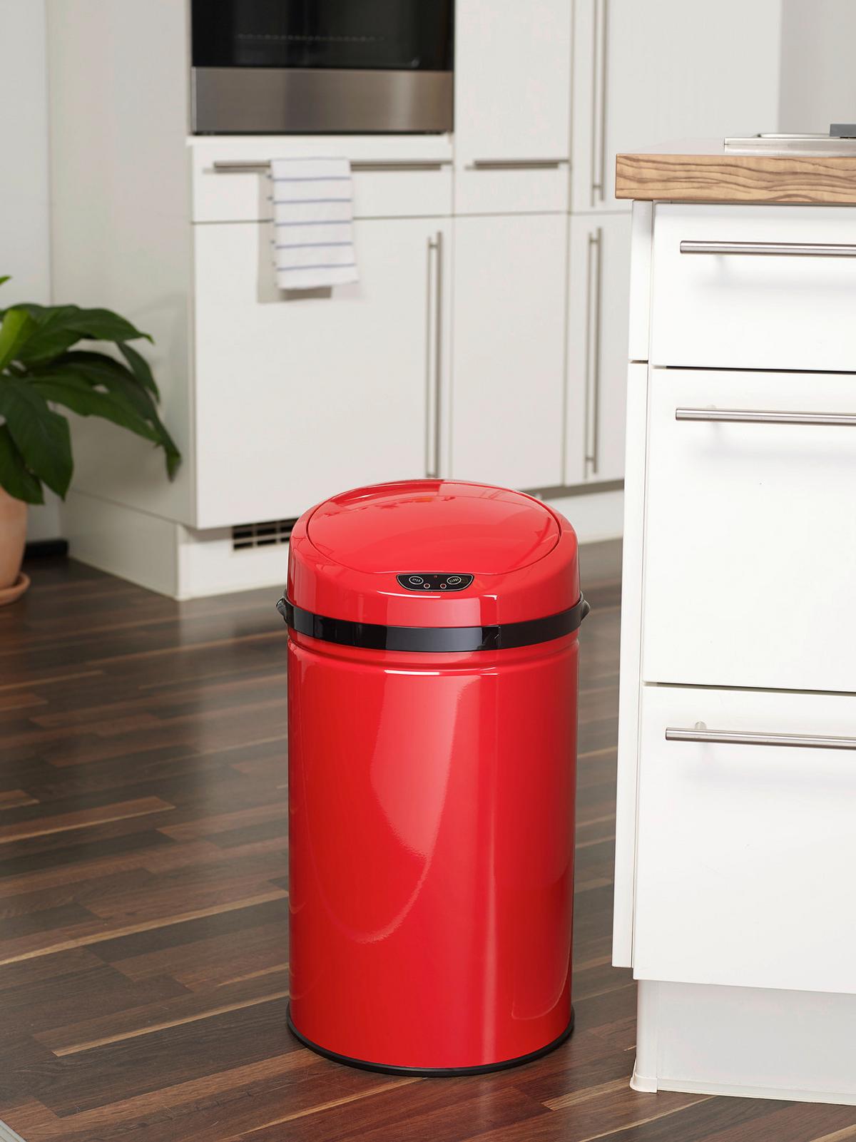 Koš Za Smeti Inox, 30 L - rdeča/črna, Basics, kovina/umetna masa (30,5/56,5cm) - Echtwerk