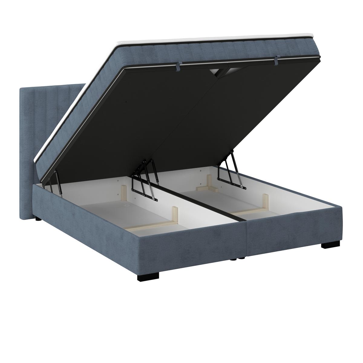 Box Krevet Maya C - crna/sivoplava, Moderno, drvni materijal/drvo (200/220cm) - Based