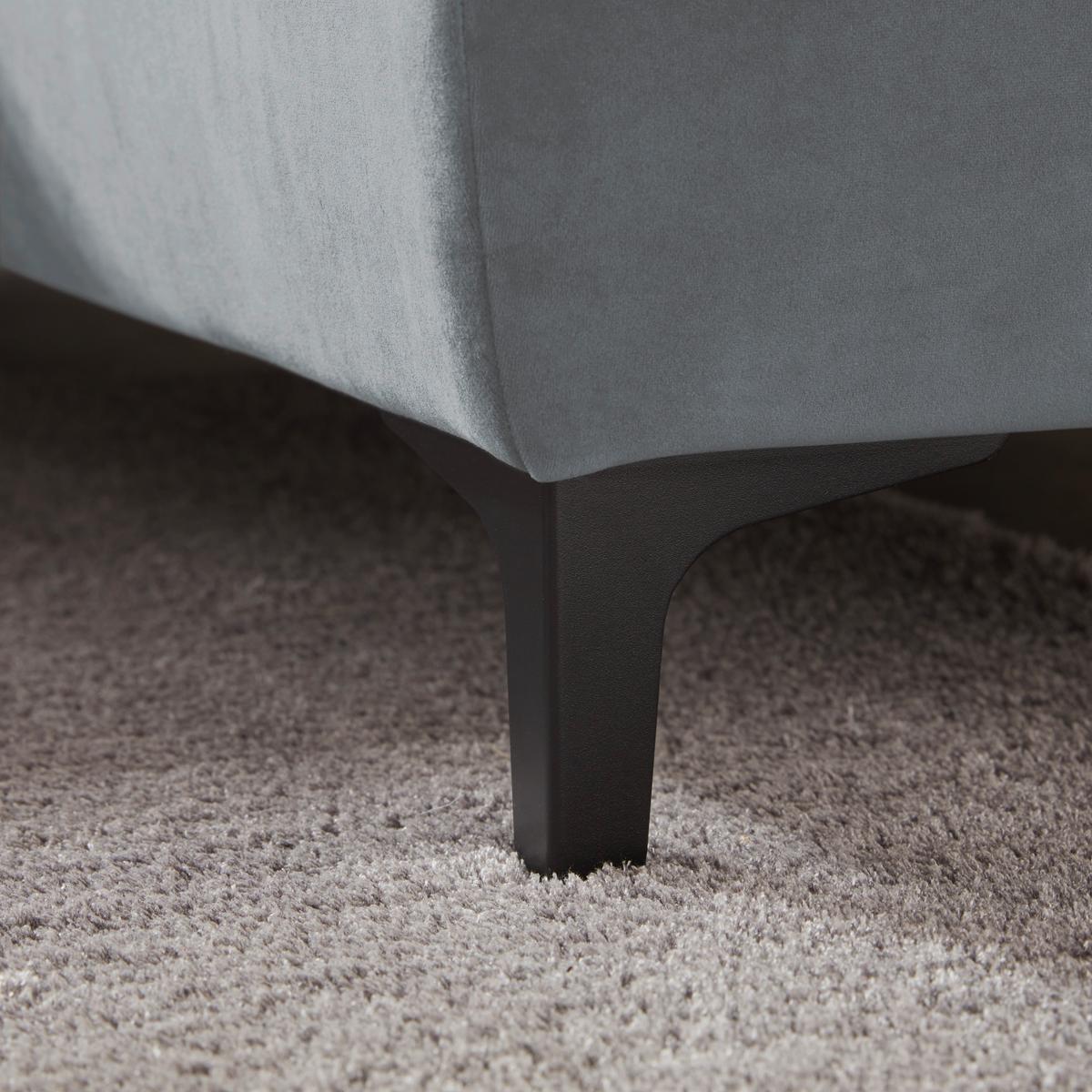 Ecksofa Emma rechts Blaugrau - Blaugrau/Schwarz, MODERN, Textil (301/210cm) - Premium Living