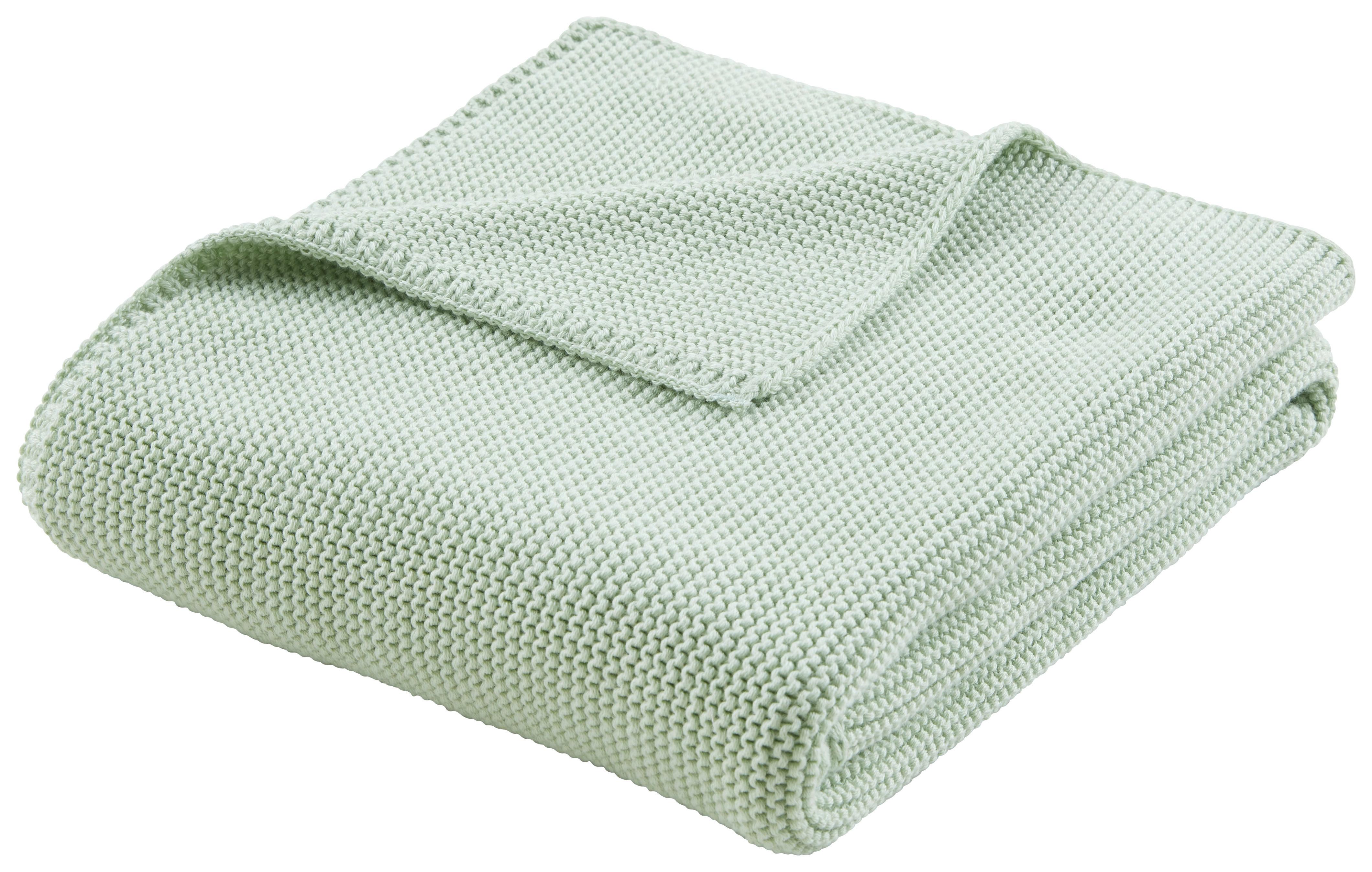 Babydecke Babystrick in Hellgrün - Hellgrün, Konventionell (75/100cm) - Premium Living