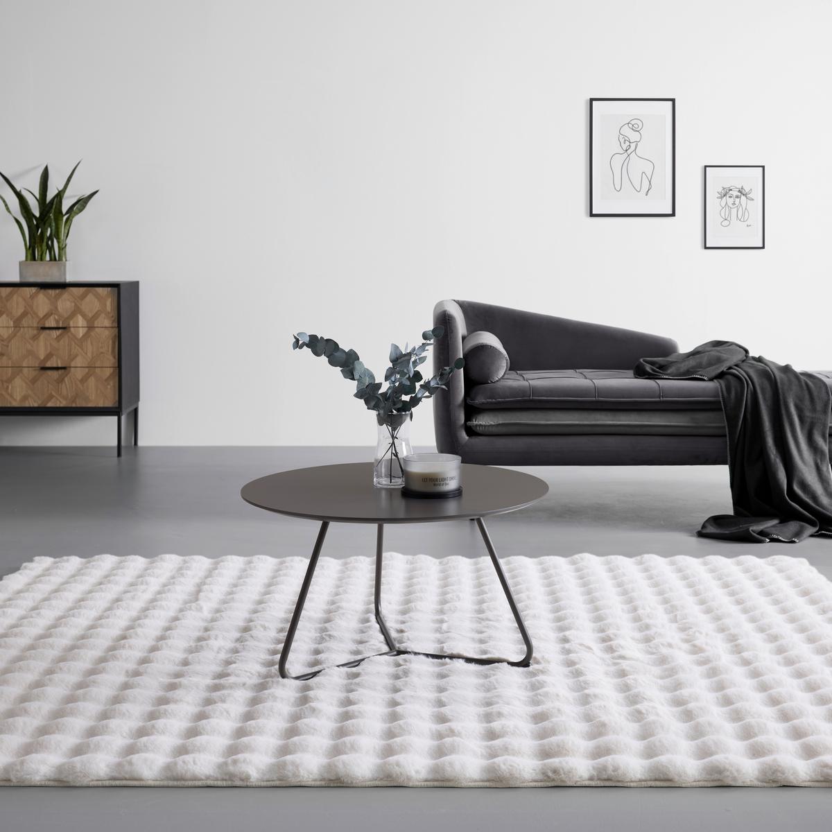 Dohányzóasztal Kerek Mica - szürke, Modern, faalapú anyag/fém (70/40cm) - Mömax