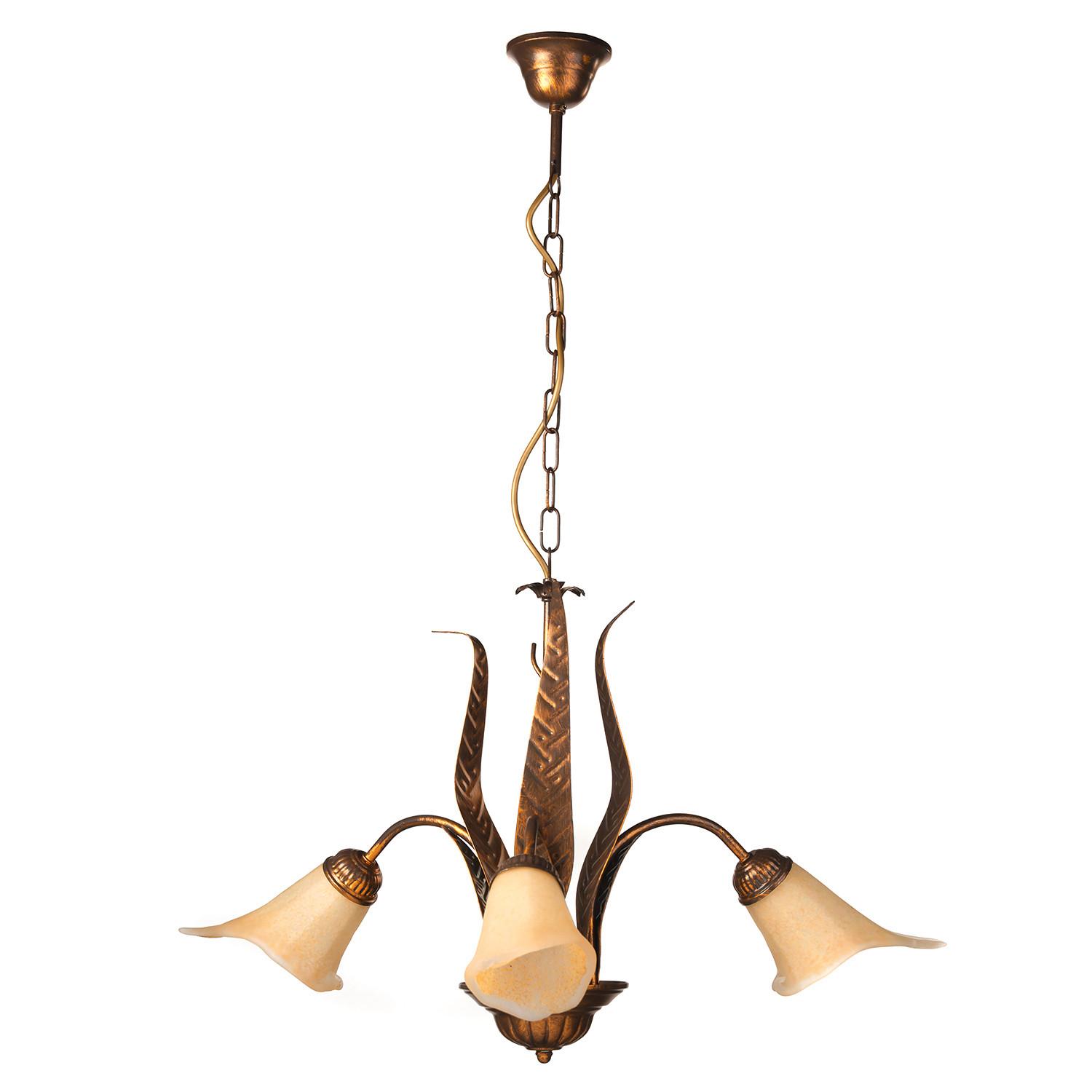 Kronleuchter Alga Bronzefarben max. 22 Watt - Bronzefarben, KONVENTIONELL, Glas/Metall (65/65/100cm)