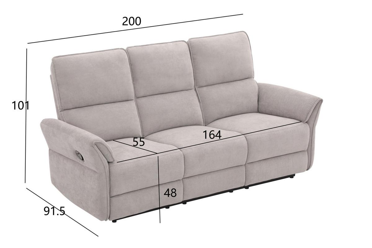 Zofa Redon, Siva - siva/črna, Basics, kovina/umetna masa (200/103/92cm) - Livetastic