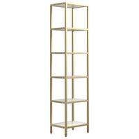 VITRINE VINALI M - Weiss/Goldfarben, Design, Holzwerkstoff/Metall (40/165/30cm) - MID.YOU