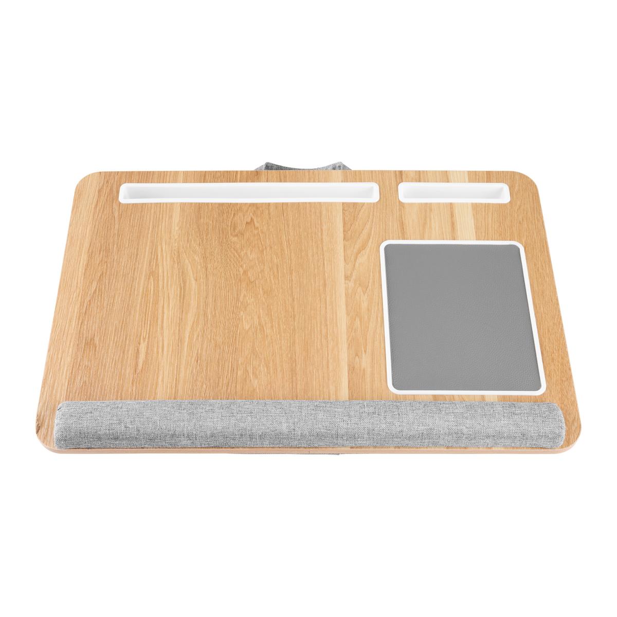 Masă pentru laptop Lappy - culoare natur/gri, Konventionell, plastic/textil (55/36,5/9,5cm) - Mömax