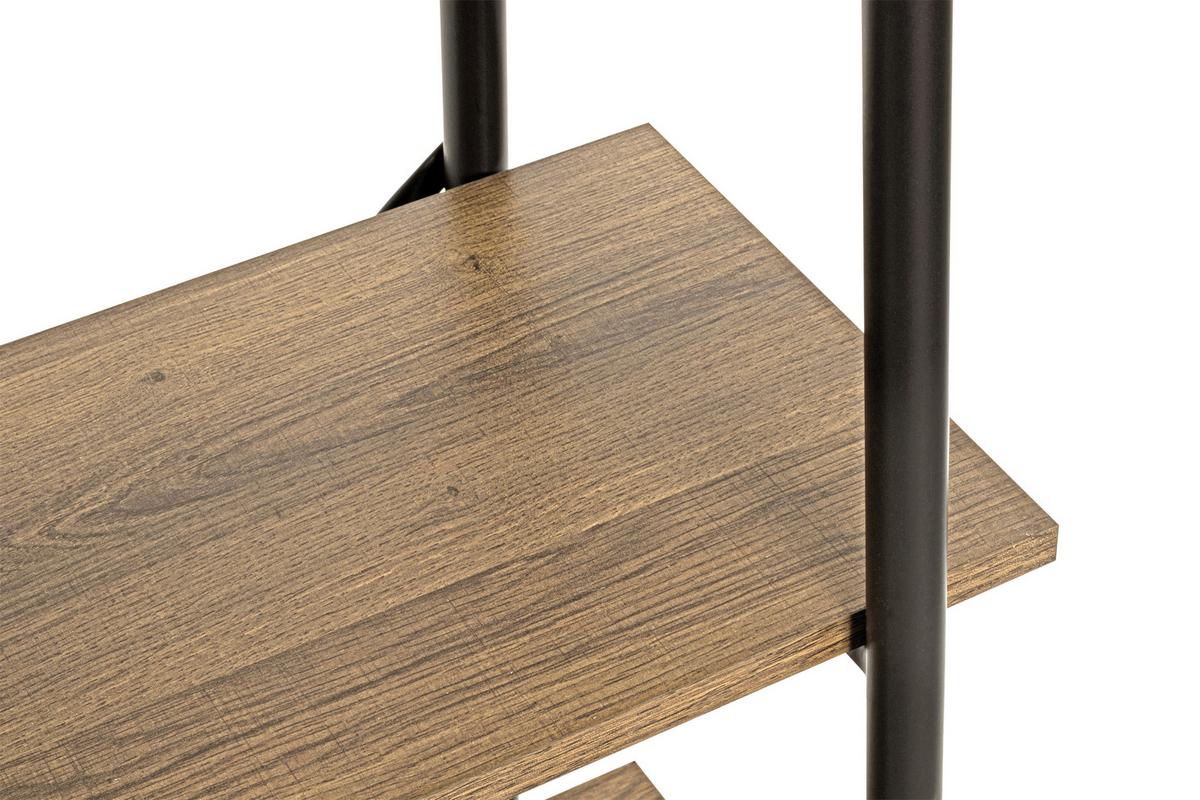 Regal Hengelo 3 in Schwarz/Eichefarben - Eichefarben/Schwarz, Modern, Holzwerkstoff/Metall (60/93/36cm) - Mömax