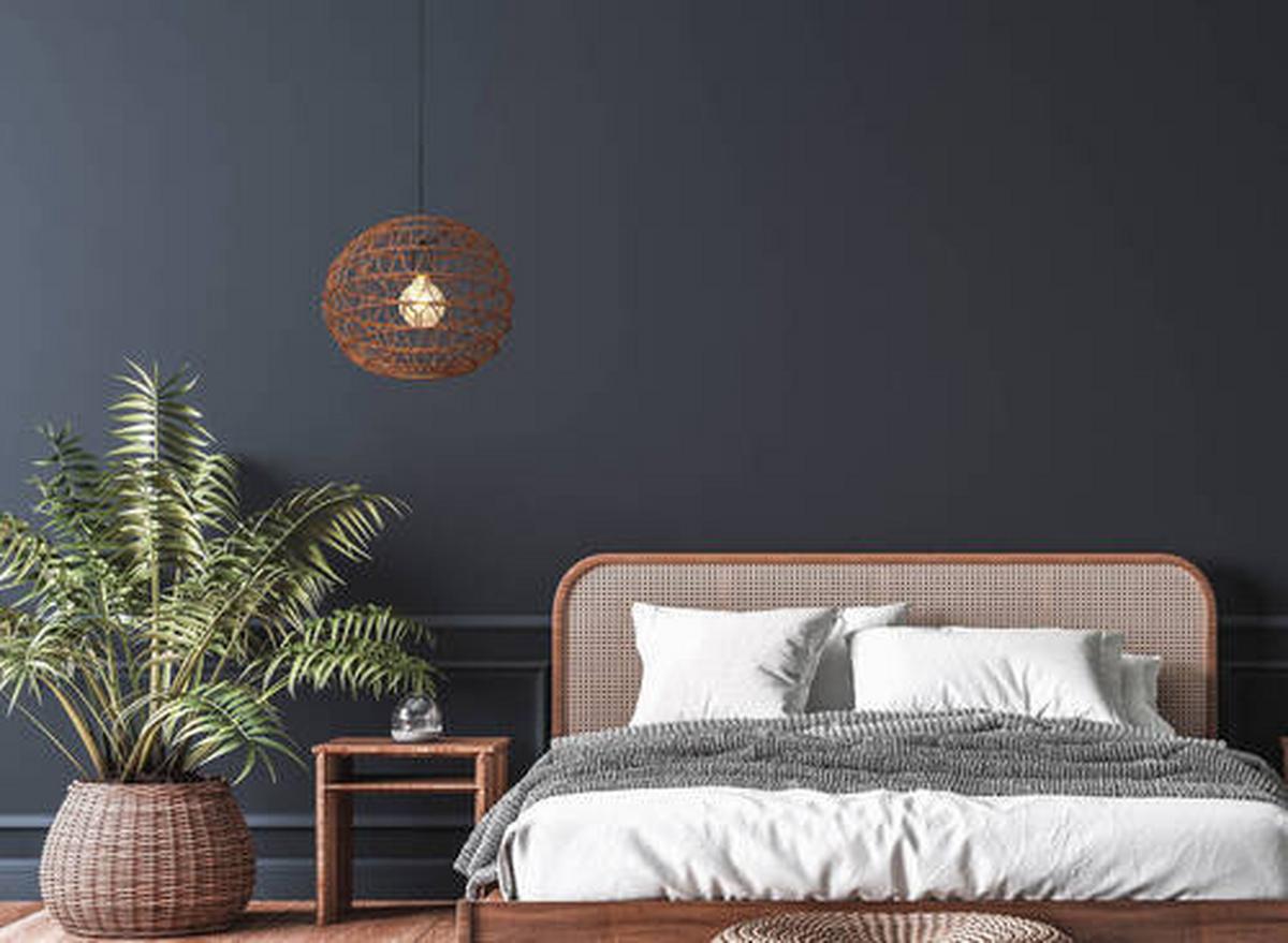 Hängeleuchte Senni Schwarz/Dunkelbraun max. 15 W - Dunkelbraun/Schwarz, Natur, Papier/Kunststoff (39/120cm) - Globo