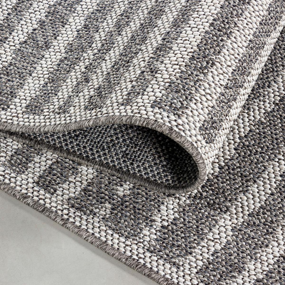 Flachwebeteppich Aruba Grau ca. 140x200cm - Grau, Design, Textil (140/200cm) - Novel