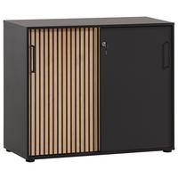 Aktenschrank Hank Schwarz/Eiche Artisan - Schwarz/Eiche Artisan, MODERN, Holzwerkstoff (100,1/83,6/41cm) - MID.YOU