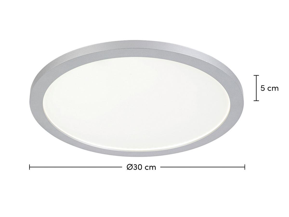 LED-Deckenleuchte Imo max. 16 Watt - Silberfarben/Weiß, ROMANTIK / LANDHAUS, Kunststoff (30/5cm) - Mömax