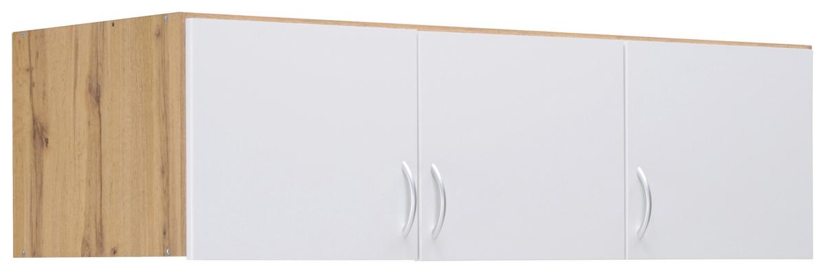 Aufsatzschrank in Eichefarben - Eichefarben/Alufarben, Modern, Holzwerkstoff/Kunststoff (136/39/54cm) - Mömax