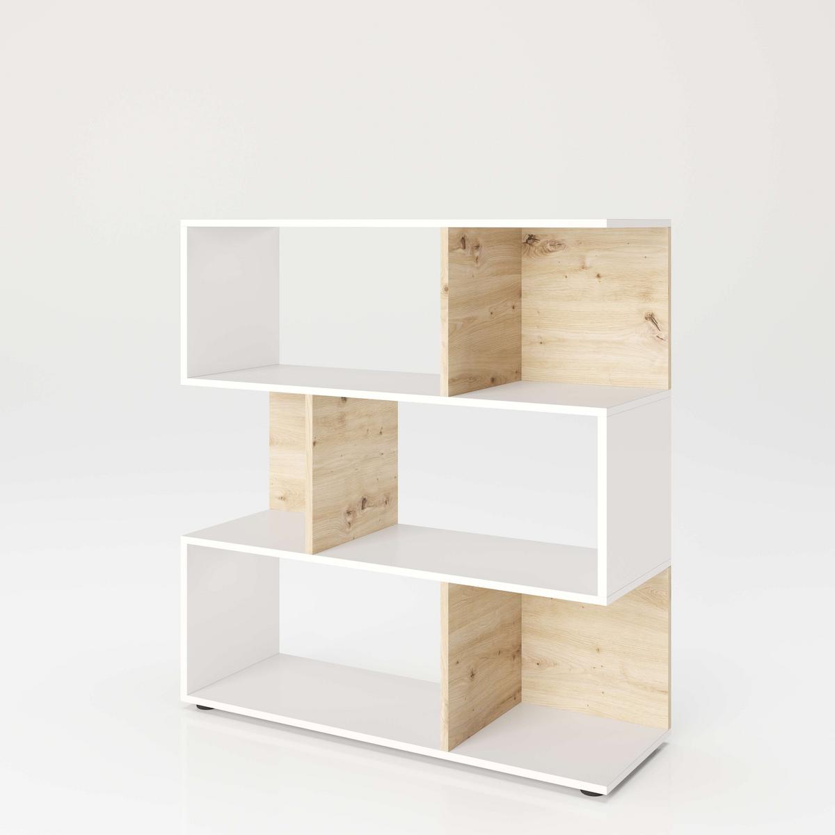 Regal Shelfy ca. 103x110 cm Weiß/Eiche - Weiß/Eiche Artisan, MODERN, Holzwerkstoff (103/110/36cm) - MID.YOU