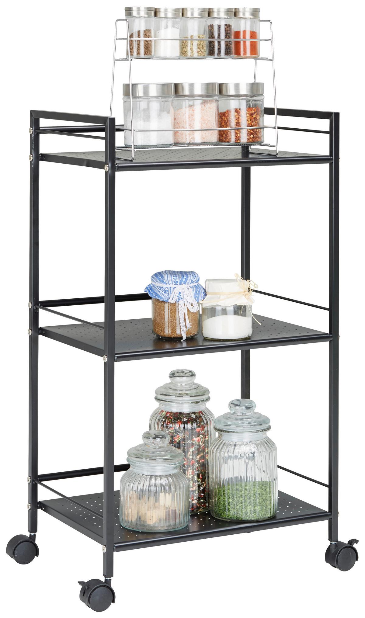 Allzweckwagen Luan II in Schwarz - Schwarz, Modern, Kunststoff/Metall (43/81/29cm) - Based