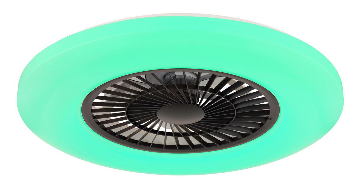 DECKENVENTILATOR 03649S - Weiss/Schwarz, Konventionell, Kunststoff (59,5/15,4cm) - Globo