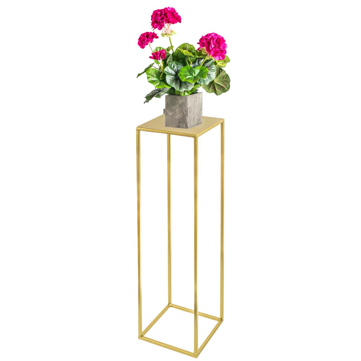 Blumenständer Goldfarben - Goldfarben, Basics, Metall (19/77/19cm)
