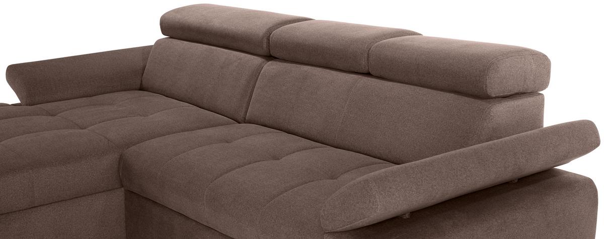Kutna Garnitura Perry - srebrne boje/smeđa, Design, tekstil/drvo (183/292cm) - Modern Living