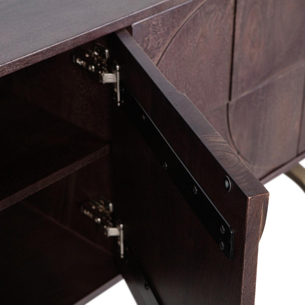 Sideboard Draw Walnussfarben - Messingfarben/Walnussfarben, Design, Holz/Metall (180/70/40cm) - Livetastic