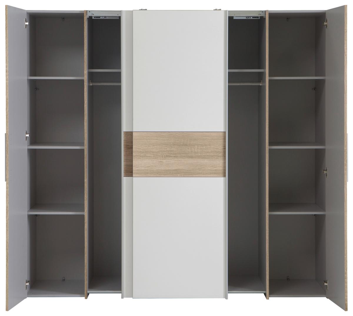 Omara S Klasičnimi Vrati Kalix, Barva Hrasta, Bela - bela/barve aluminija, Konvencionalno, umetna masa/leseni material (200,1/190,5/61,6cm) - Carryhome